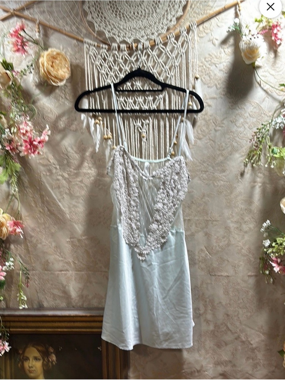 Flora Nikrooz Light Blue Lace-Front Chemise